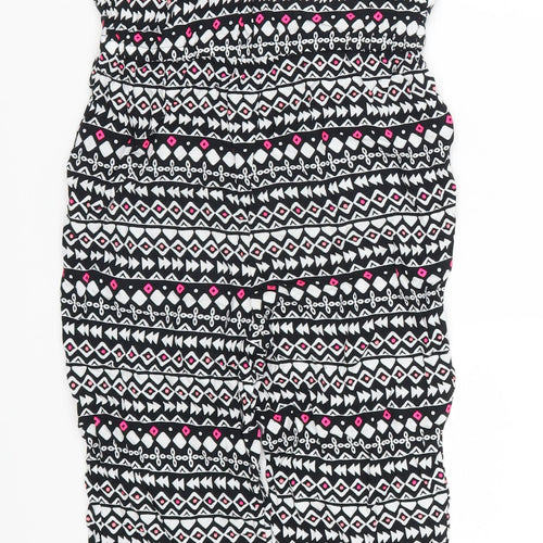 Matalan Girls Black Geometric  Jumpsuit One-Piece Size 8 Years  - Pink