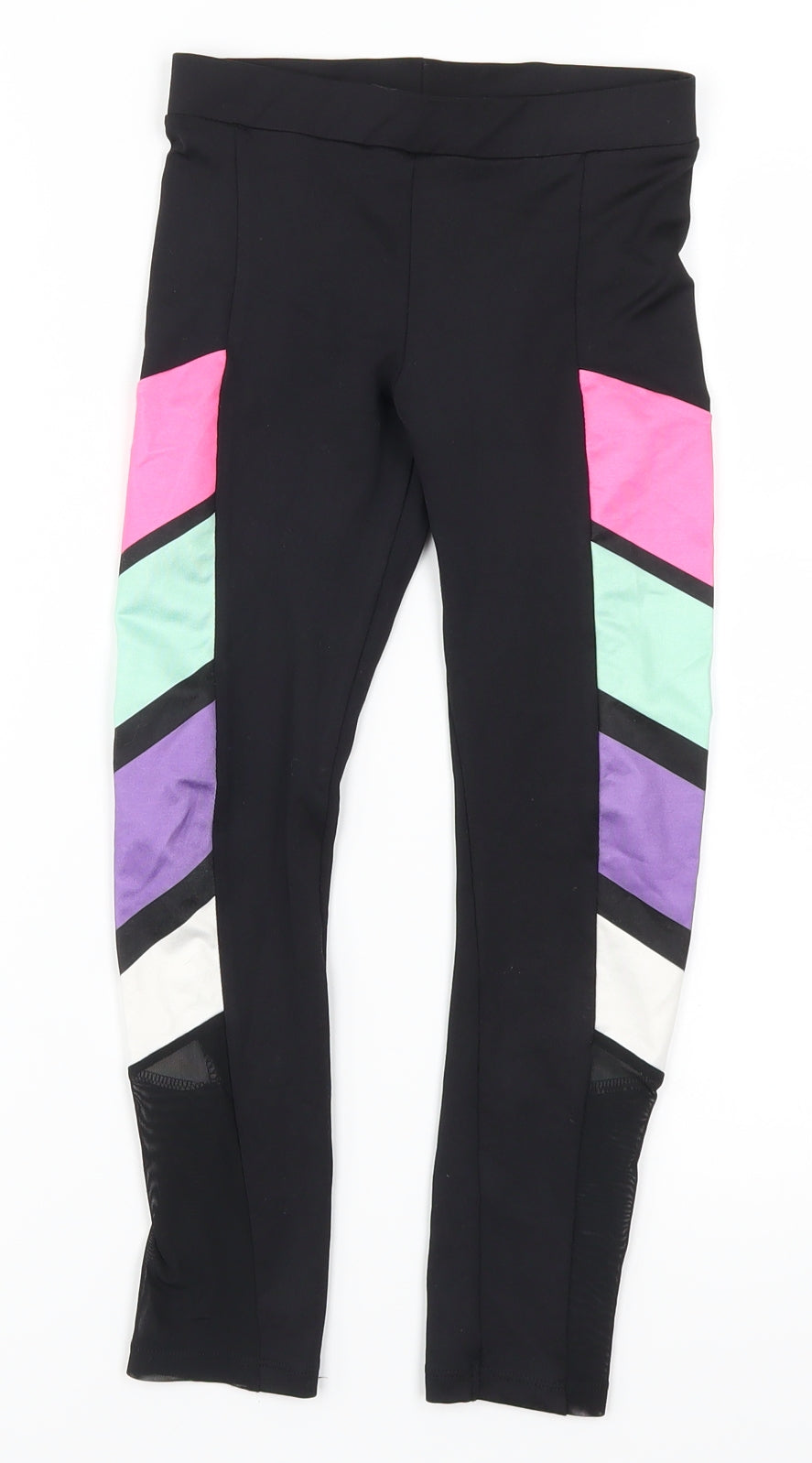 F&F Girls Multicoloured Geometric  Carrot Trousers Size 6-7 Years