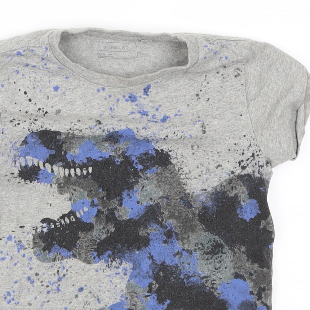 NEXT Boys Grey   Basic T-Shirt Size 4 Years  - Abstract T-Rex
