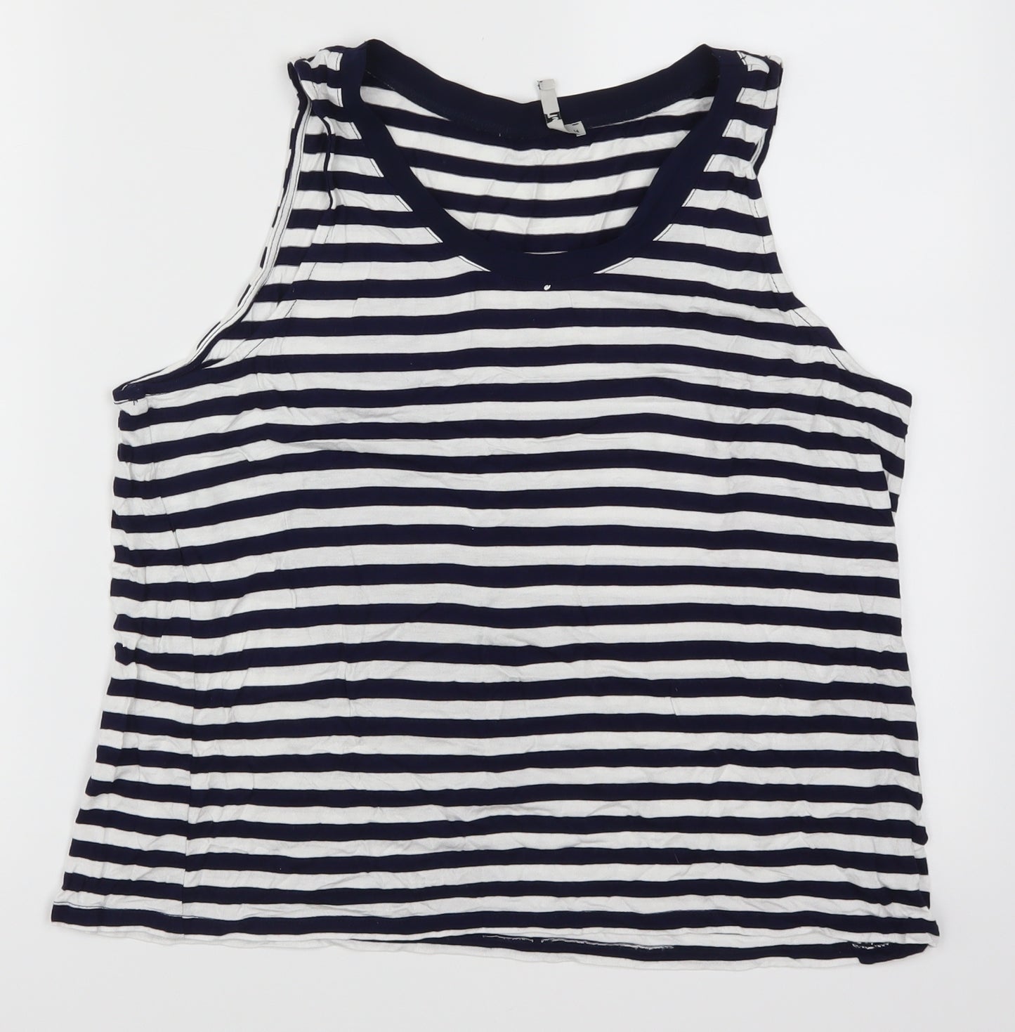 TU Womens Blue Striped  Basic Tank Size 14