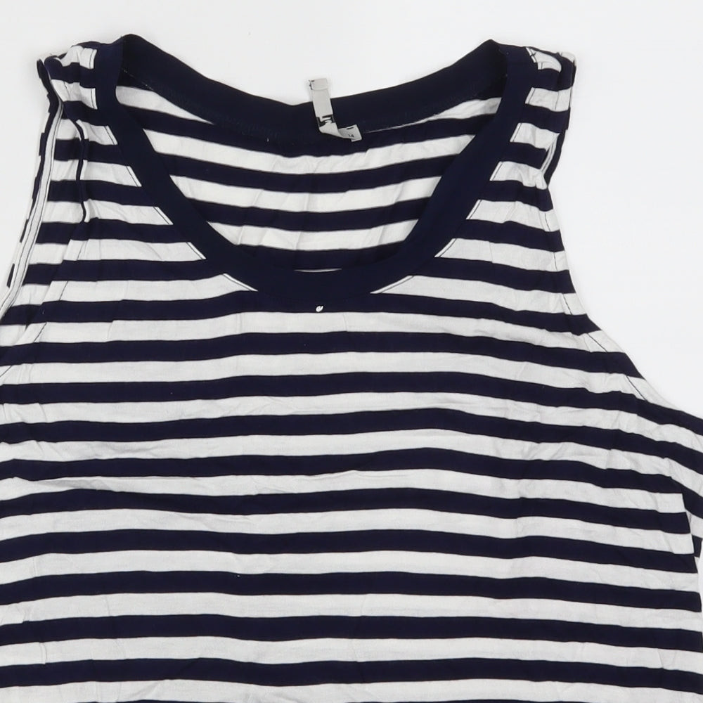 TU Womens Blue Striped  Basic Tank Size 14