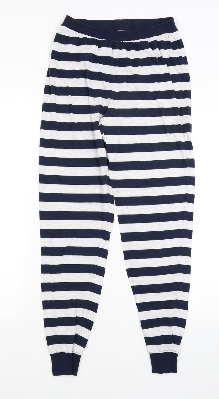 F&F Womens Blue Striped Jogger Trousers Size 10 L28 in