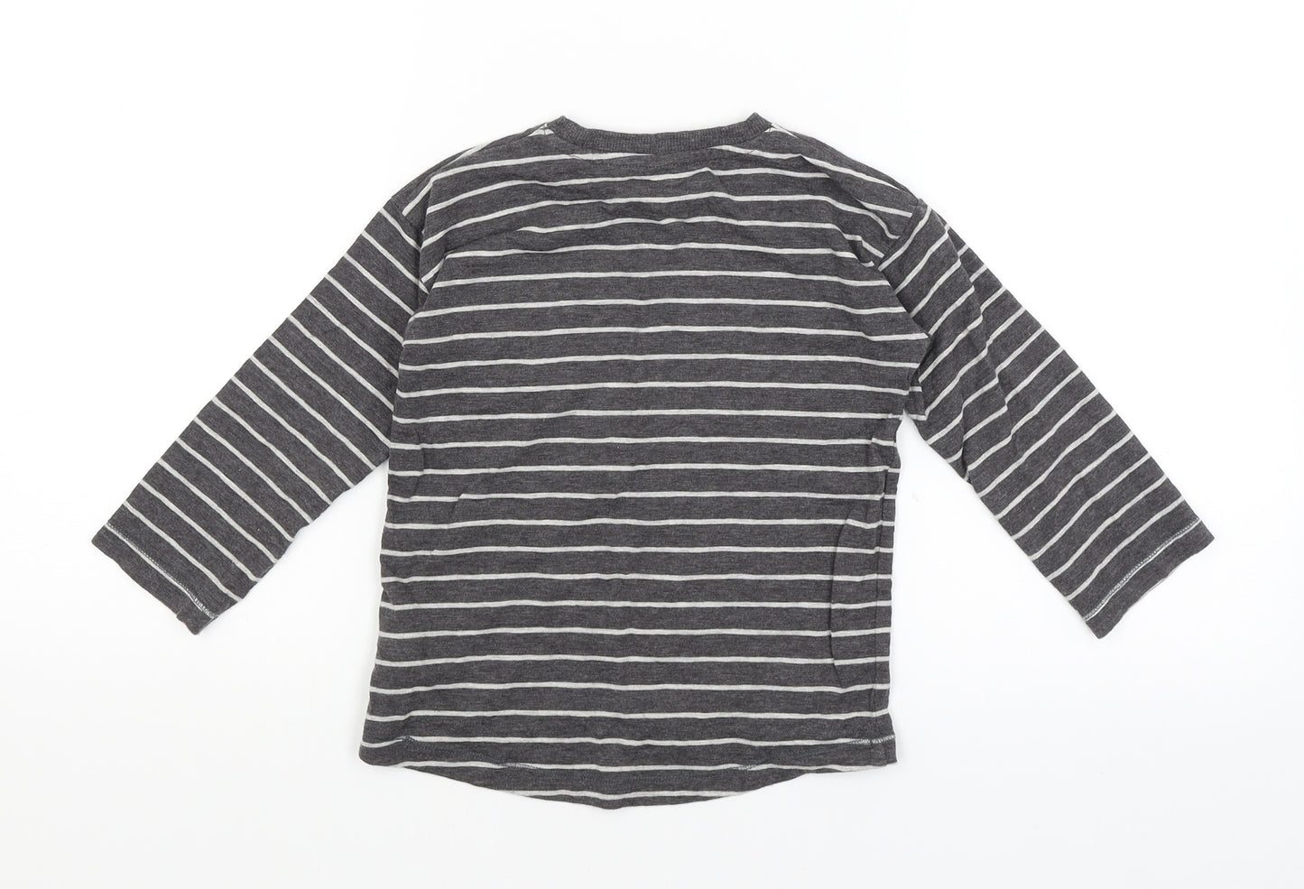 NEXT Boys Grey Striped  Basic T-Shirt Size 2-3 Years  - Giraffe