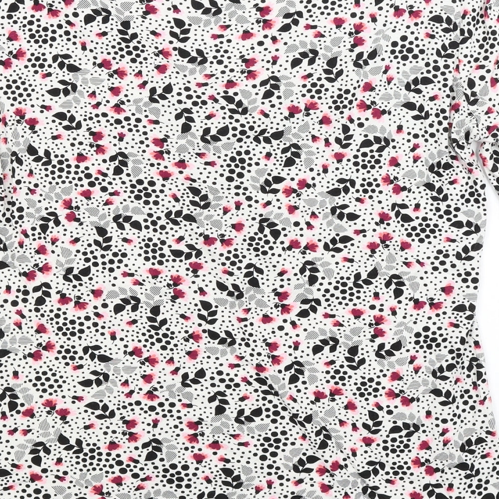 TU Womens White Floral  Basic T-Shirt Size 20
