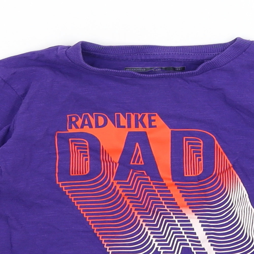 NEXT Boys Purple   Basic T-Shirt Size 2-3 Years  - Rad like Dad