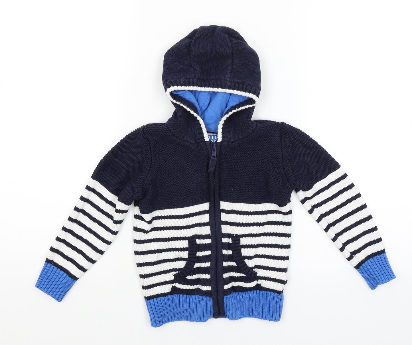 TU Baby Blue Striped  Full Zip Jumper Size 18-24 Months