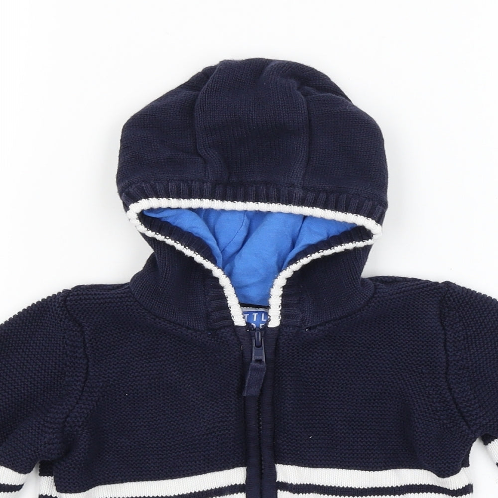 TU Baby Blue Striped  Full Zip Jumper Size 18-24 Months