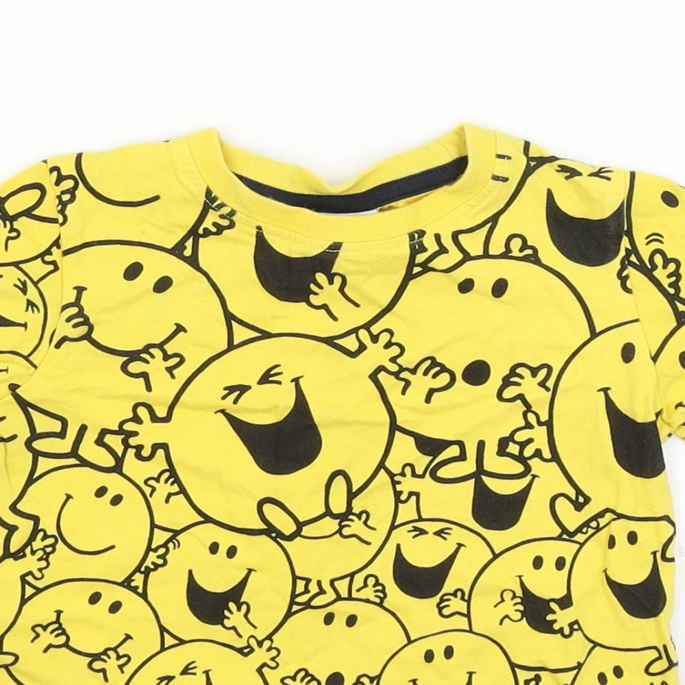 NEXT Boys Yellow   Basic T-Shirt Size 2-3 Years  - Mr Men
