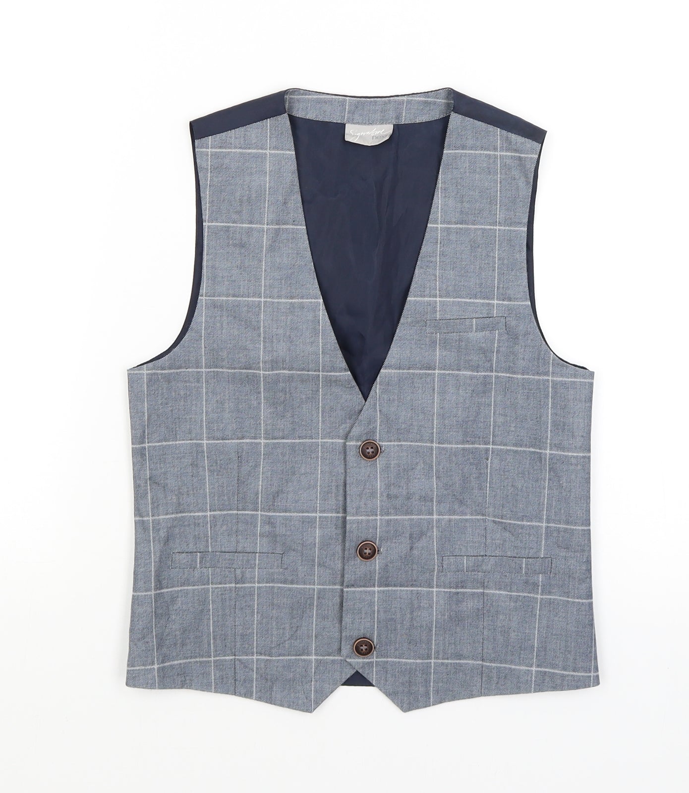 NEXT Boys Blue   Overcoat Waistcoat Size 8 Years