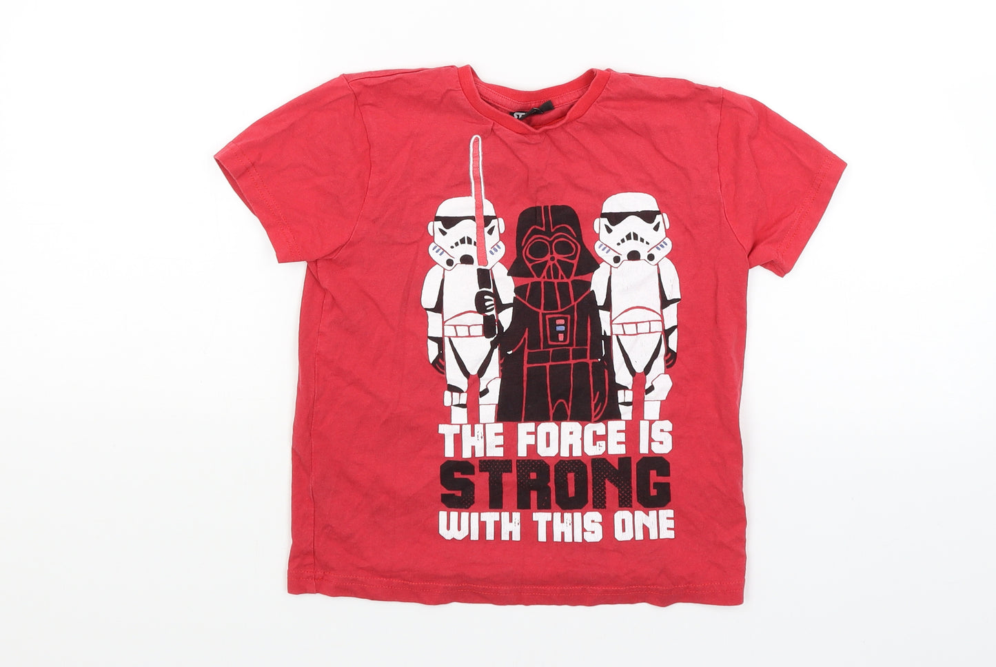 Rebel Boys Red   Basic T-Shirt Size 6-7 Years  - Star Wars