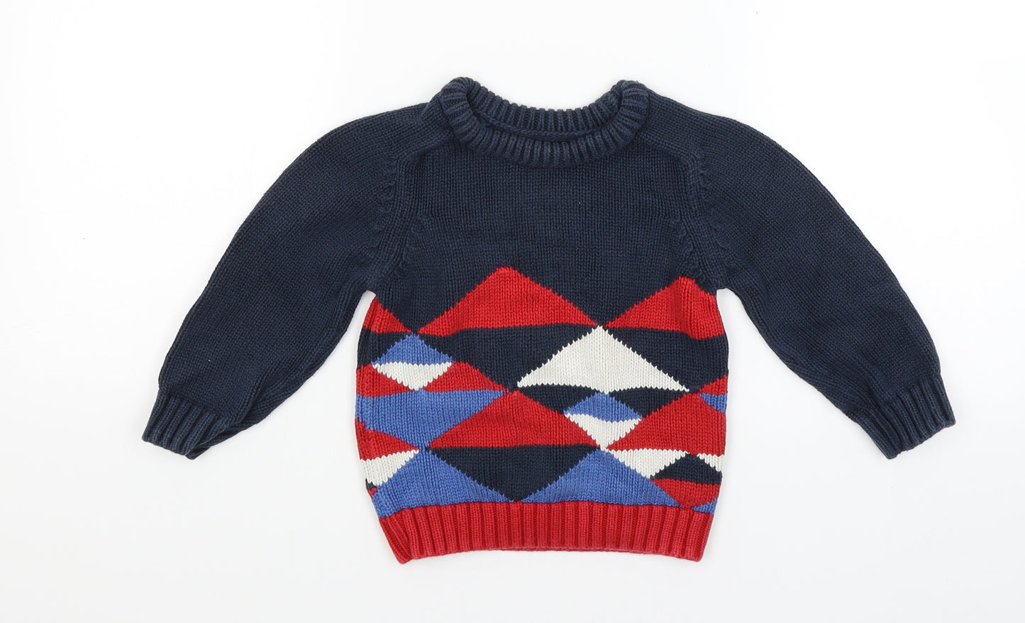 NEXT Baby Blue Geometric  Pullover Jumper Size 18-24 Months