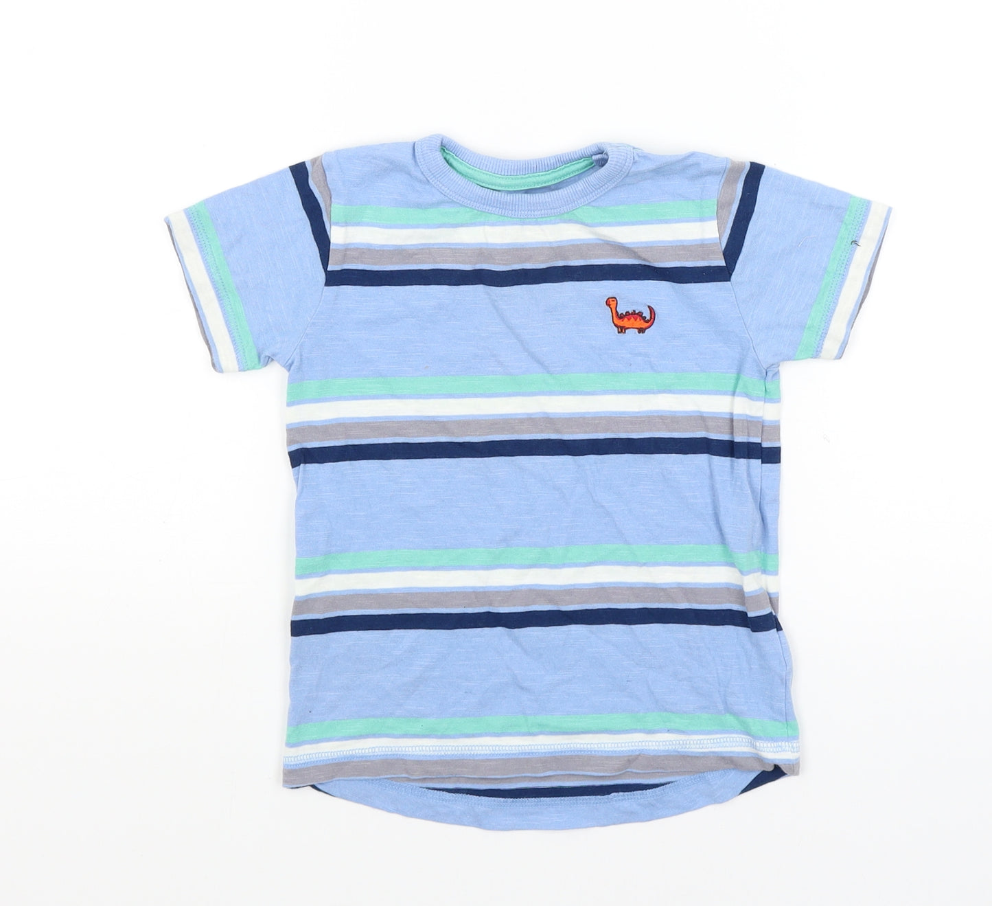 NEXT Boys Blue Striped  Basic T-Shirt Size 2-3 Years