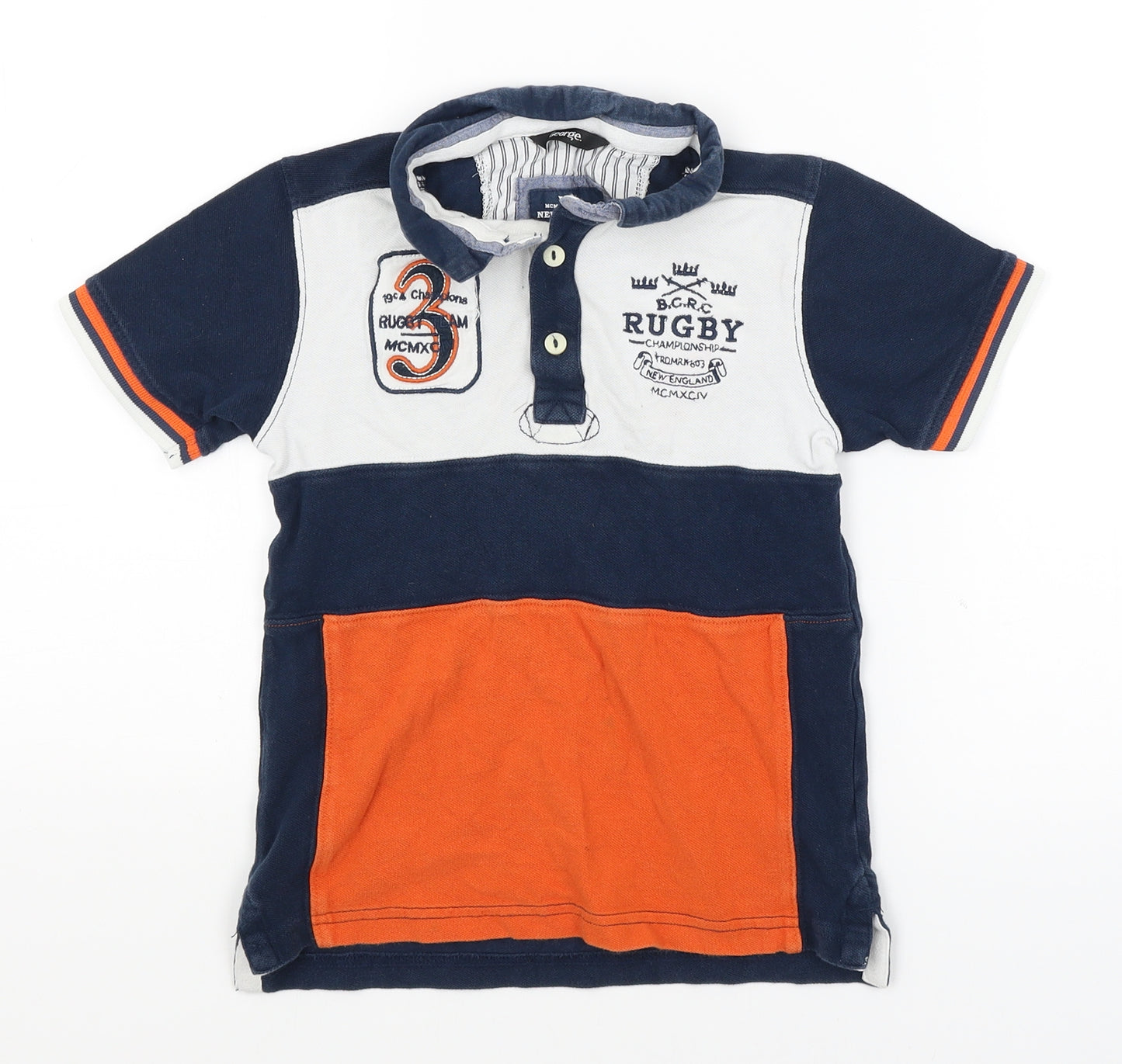 George Boys Blue   Jersey Polo Size 6-7 Years  - Rugby