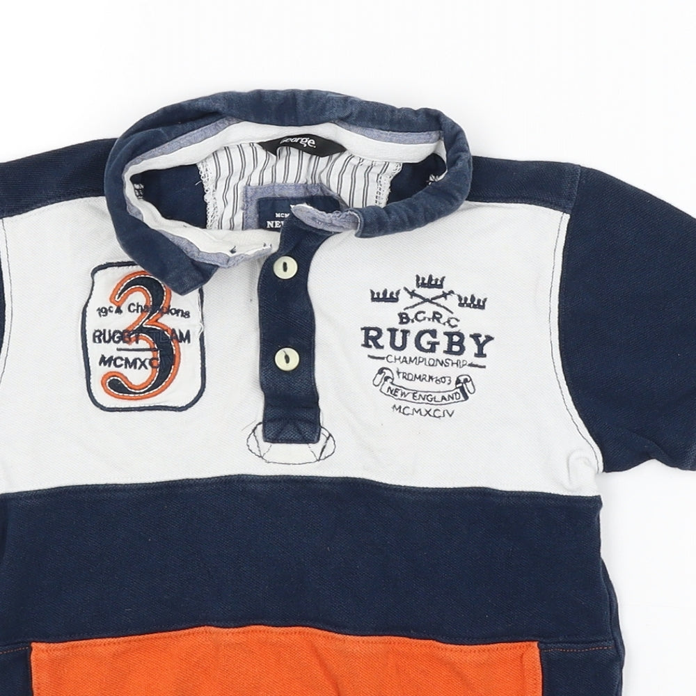 George Boys Blue   Jersey Polo Size 6-7 Years  - Rugby
