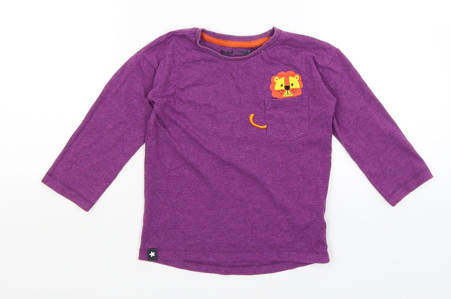 NEXT Girls Purple   Basic T-Shirt Size 2-3 Years  - Lion