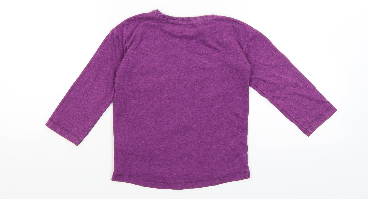NEXT Girls Purple   Basic T-Shirt Size 2-3 Years  - Lion