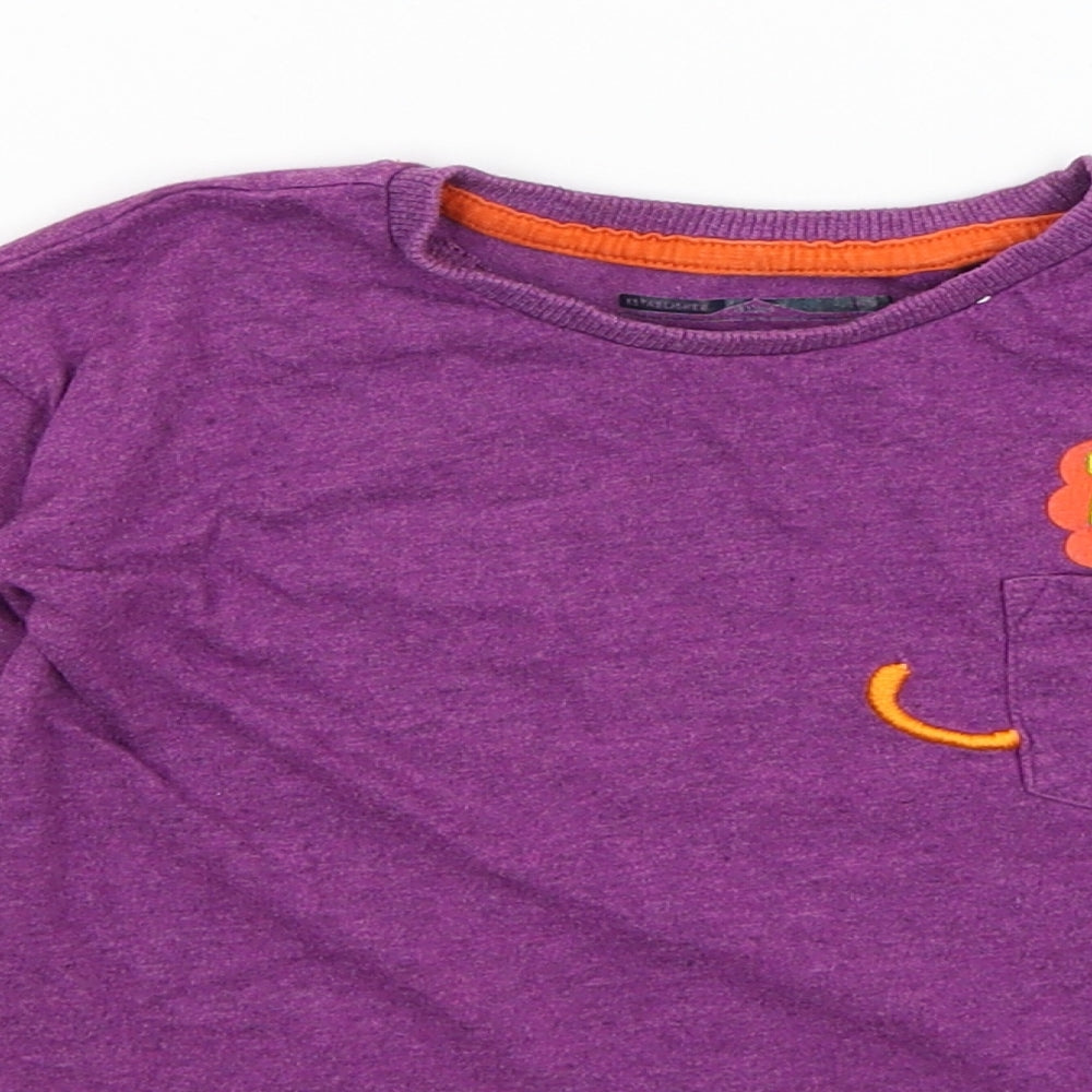 NEXT Girls Purple   Basic T-Shirt Size 2-3 Years  - Lion