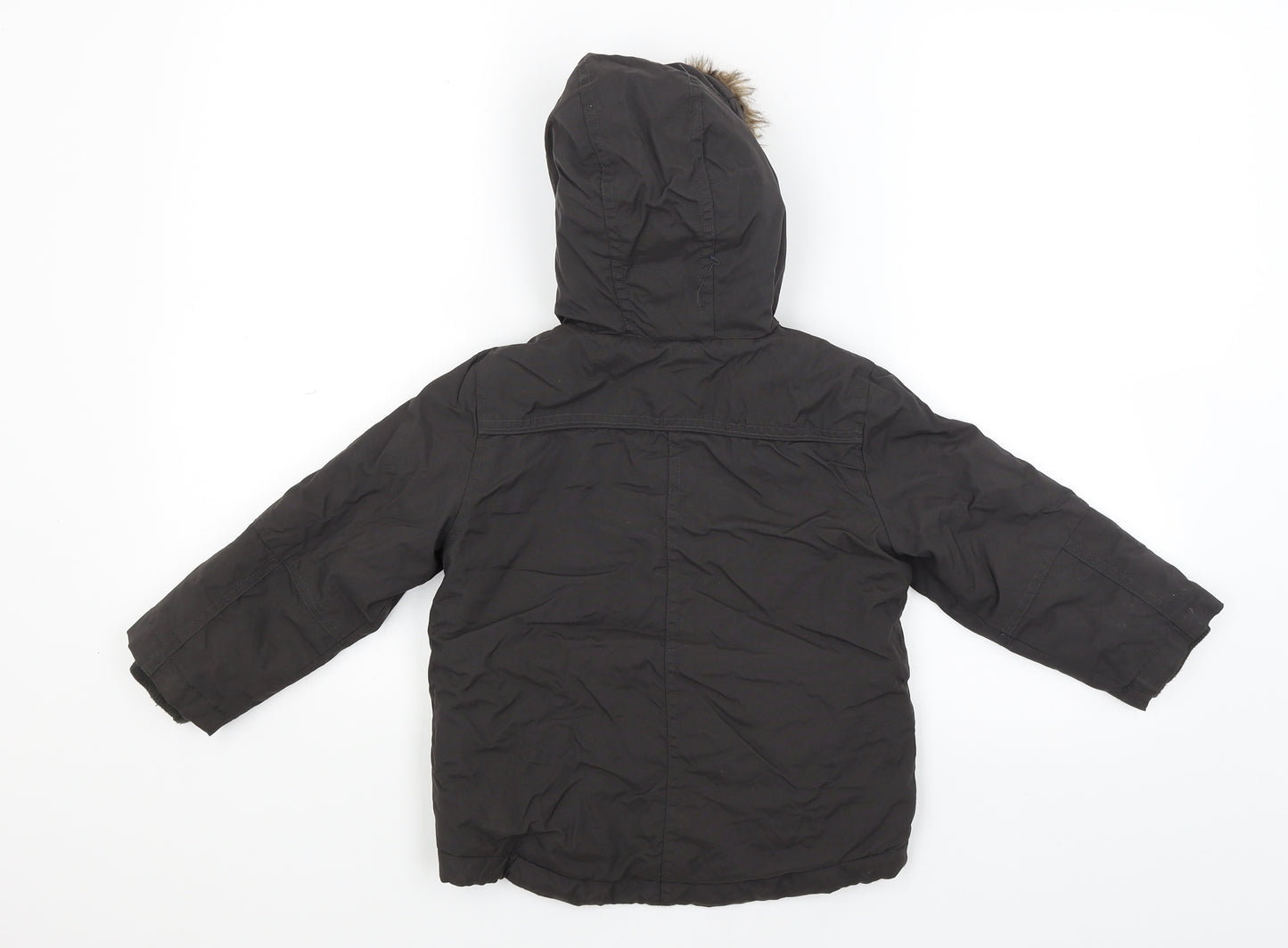 TU Boys Black   Parka Coat Size 3-4 Years