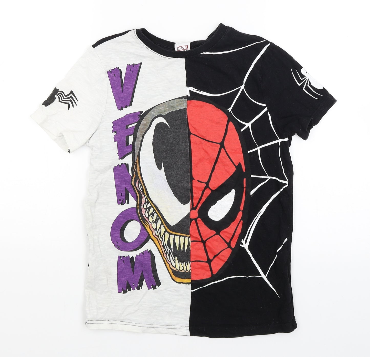 Marvel Boys Black   Basic T-Shirt Size 10-11 Years  - Spiderman