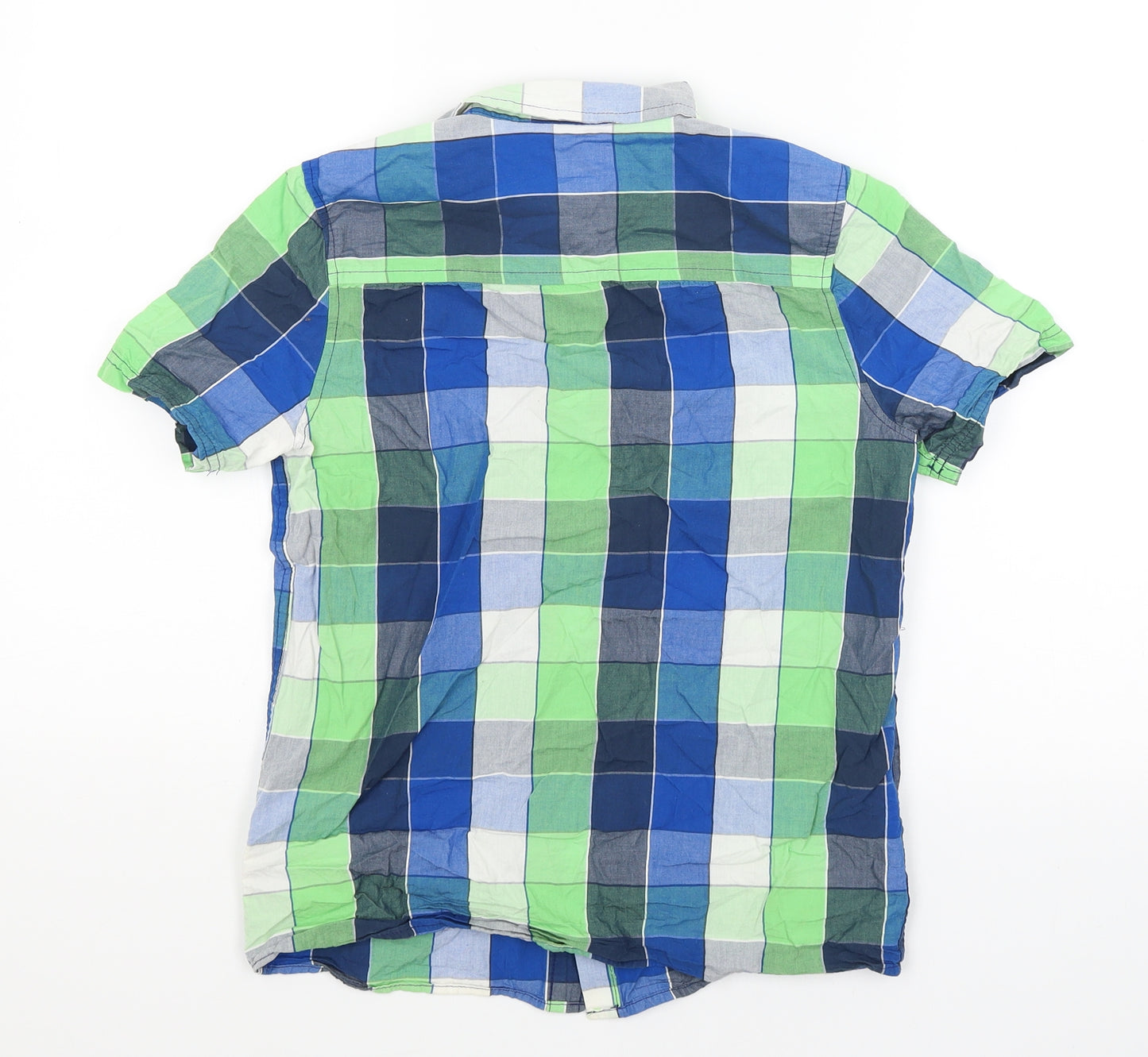 F&F Boys Green Check  Basic Button-Up Size 10-11 Years
