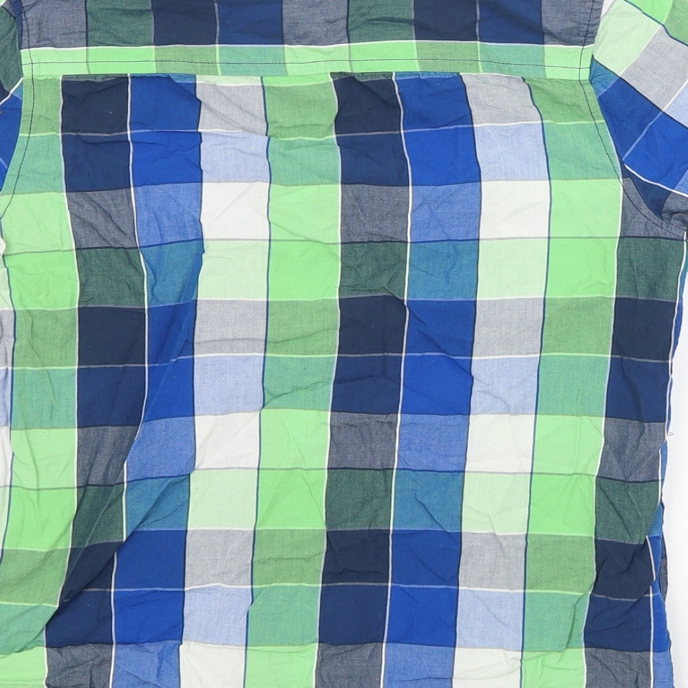 F&F Boys Green Check  Basic Button-Up Size 10-11 Years