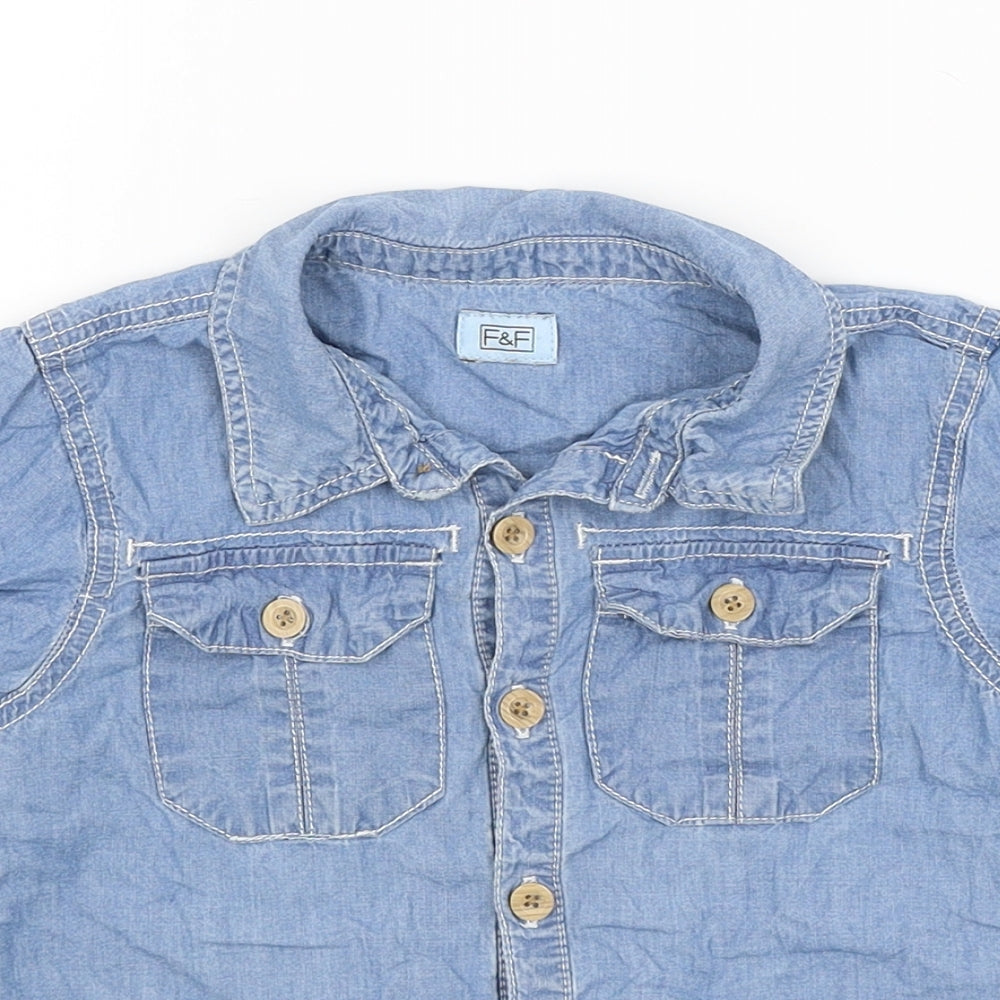 F&F Boys Blue   Basic Button-Up Size 4-5 Years