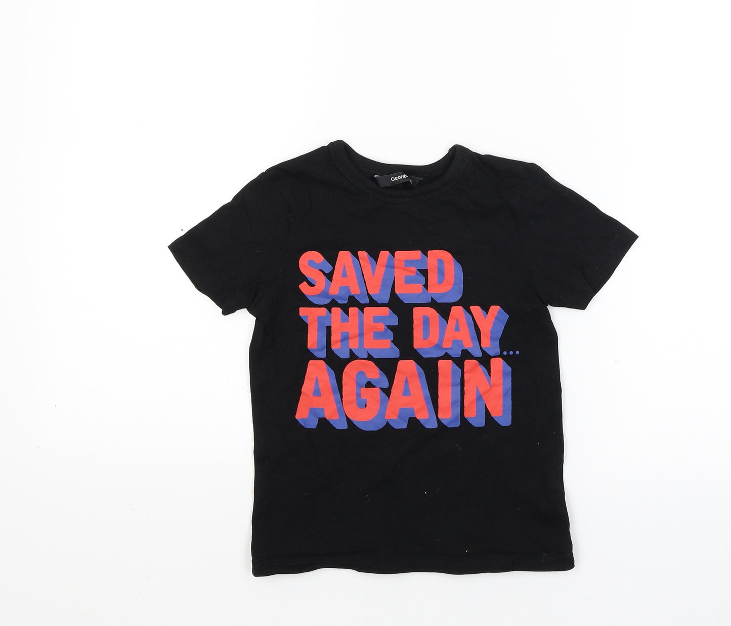George Boys Black   Basic T-Shirt Size 4-5 Years  - Saved the day... Again