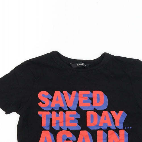 George Boys Black   Basic T-Shirt Size 4-5 Years  - Saved the day... Again
