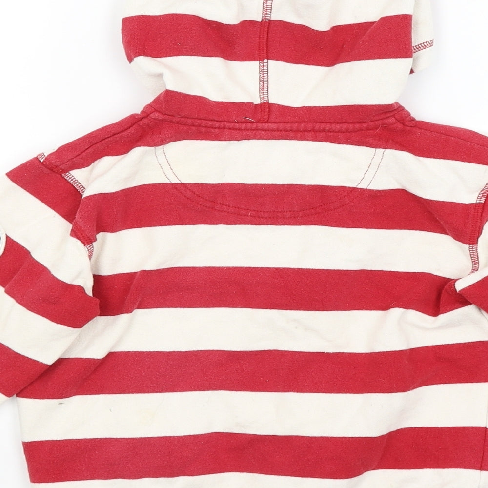 Junior J Boys Red Striped  Full Zip Hoodie Size 4-5 Years