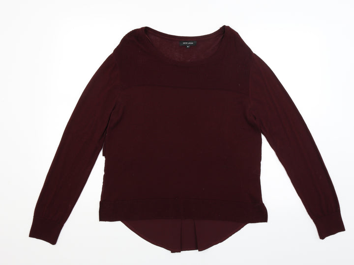 New Look Womens Red Pullover Jumper Size 14