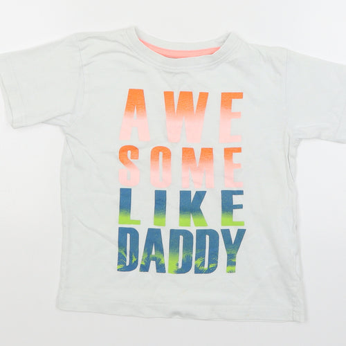 Urban Rascals Boys White   Basic T-Shirt Size 3-4 Years  - Awesome like Daddy