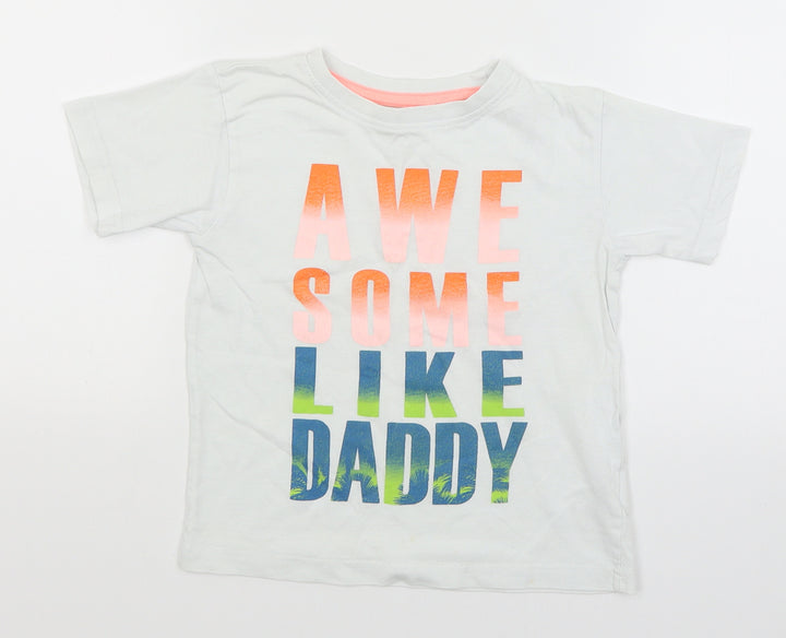 Urban Rascals Boys White   Basic T-Shirt Size 3-4 Years  - Awesome like Daddy