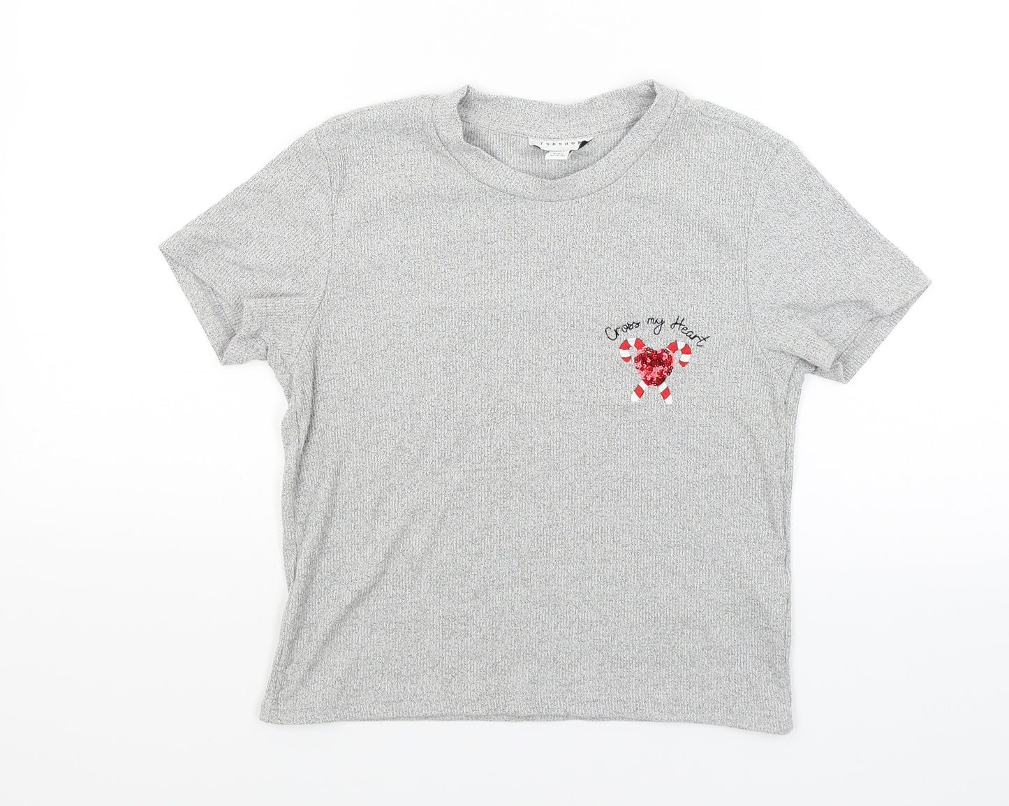 Topshop Womens Grey   Basic T-Shirt Size S