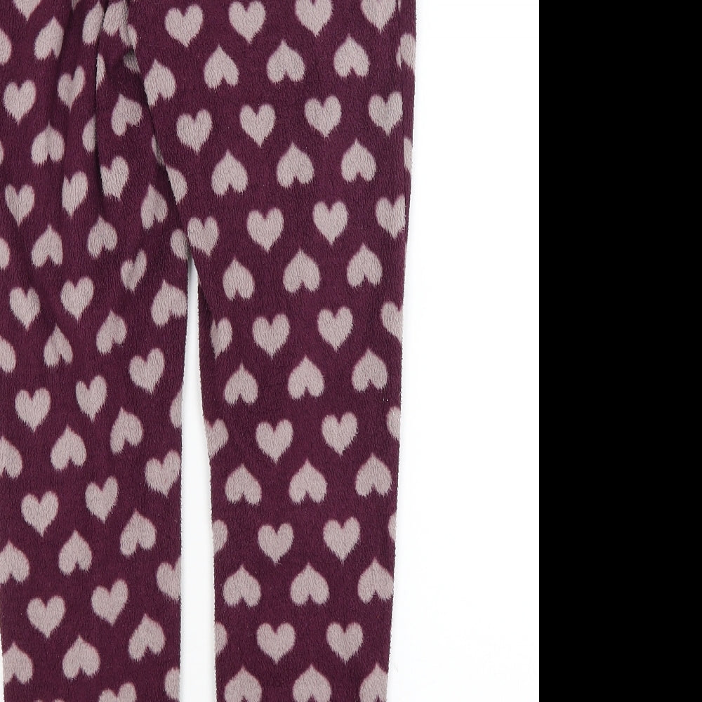 Preworn Womens Purple Solid  Capri Pyjama Pants Size XS  - Hearts