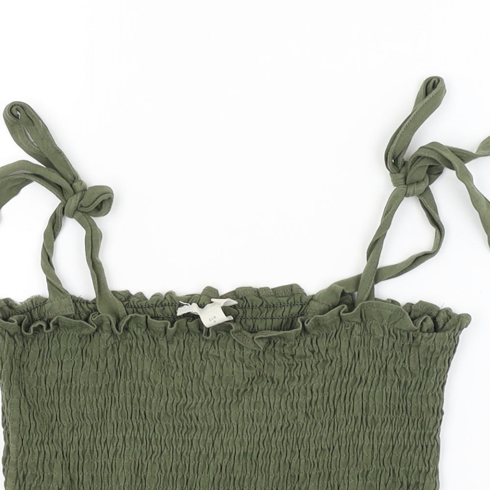 H&M Womens Green   Cropped Tank Size S