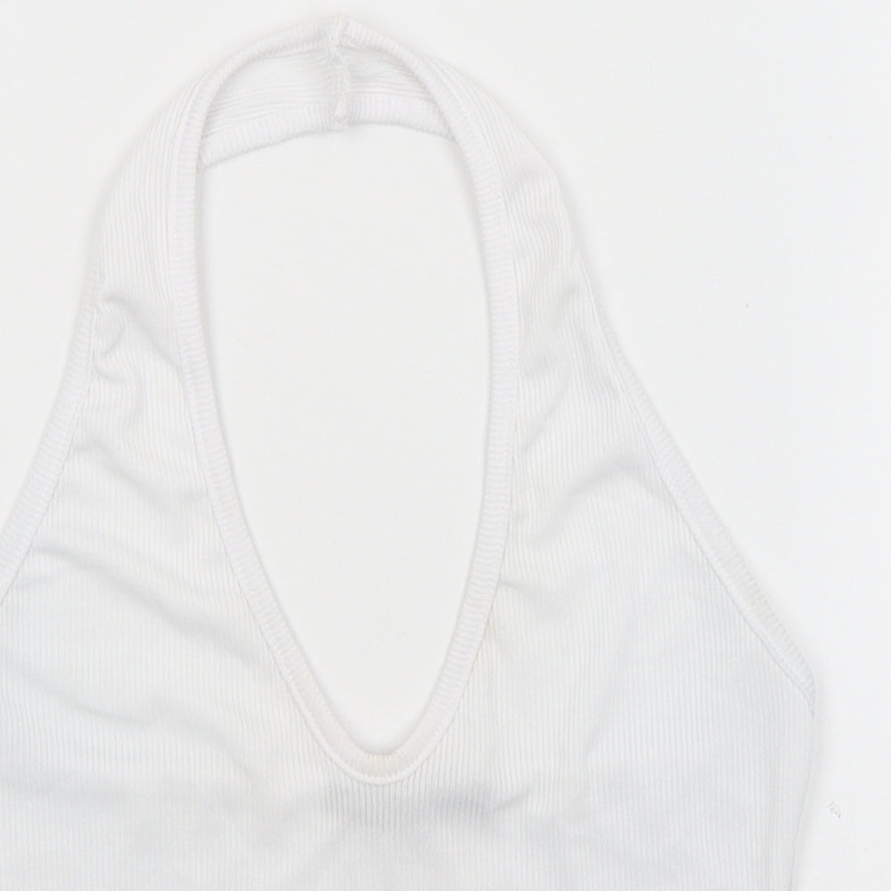 Nasty Gal Womens White   Cropped Tank Size 6