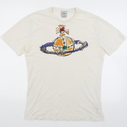 Vivienne Westwood Mens White    T-Shirt Size L  - Holy Hand Grenade