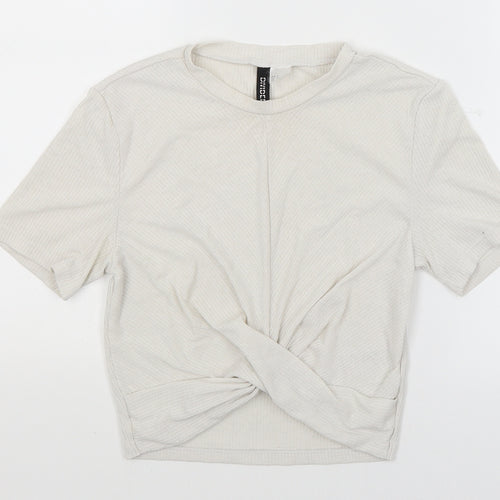 Divided Womens Ivory   Cropped T-Shirt Size S