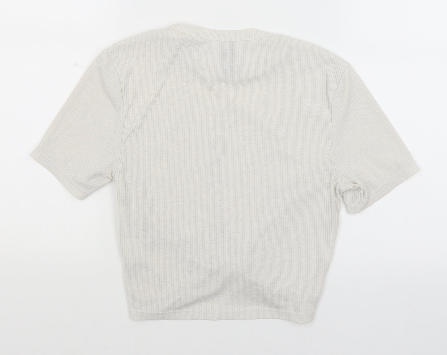 Divided Womens Ivory   Cropped T-Shirt Size S