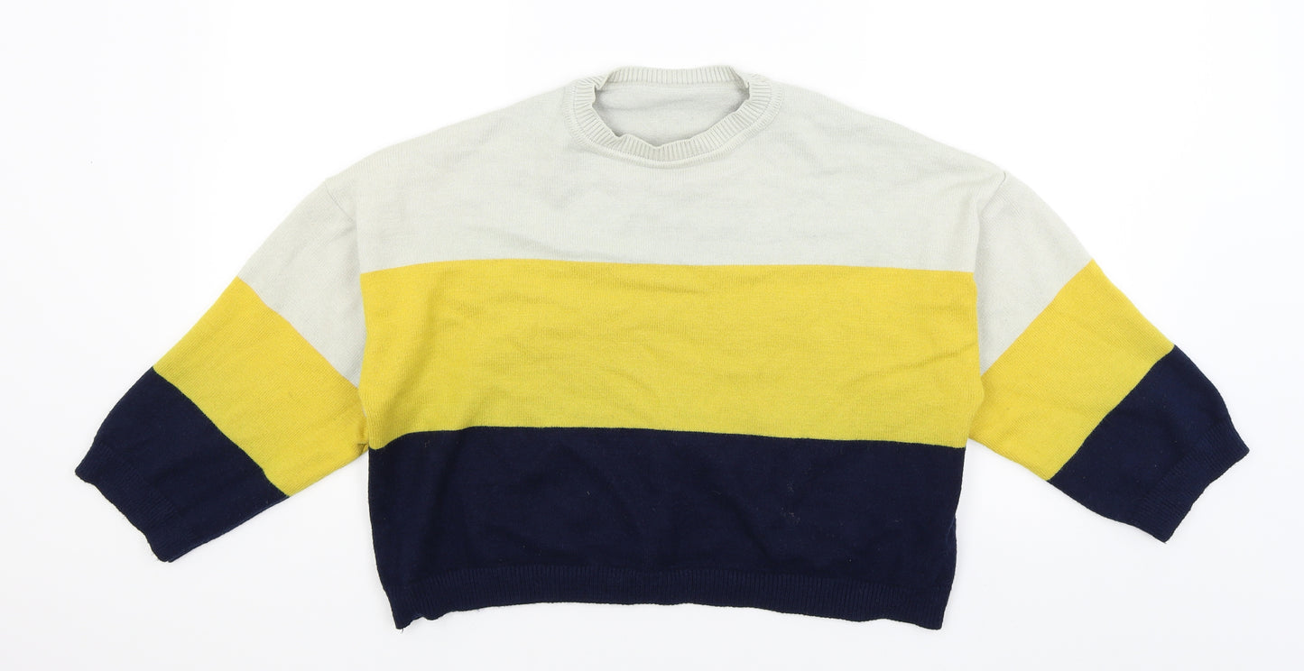 Preworn Womens Yellow Striped  Pullover Jumper Size M