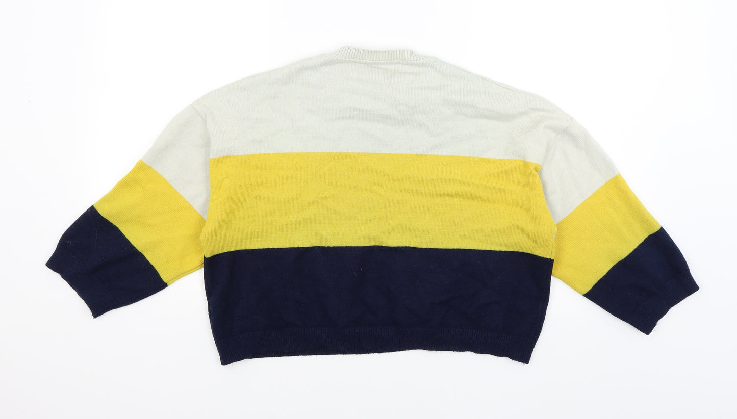 Preworn Womens Yellow Striped  Pullover Jumper Size M