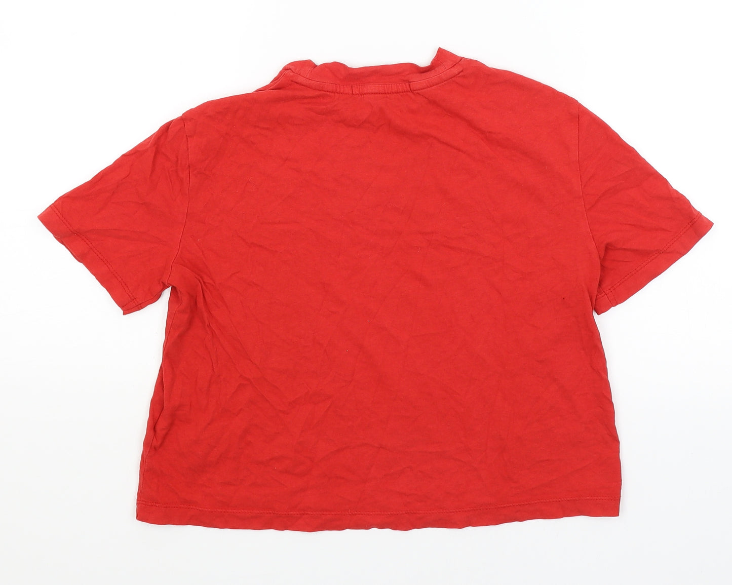 Calvin Klein Womens Red   Cropped T-Shirt Size S