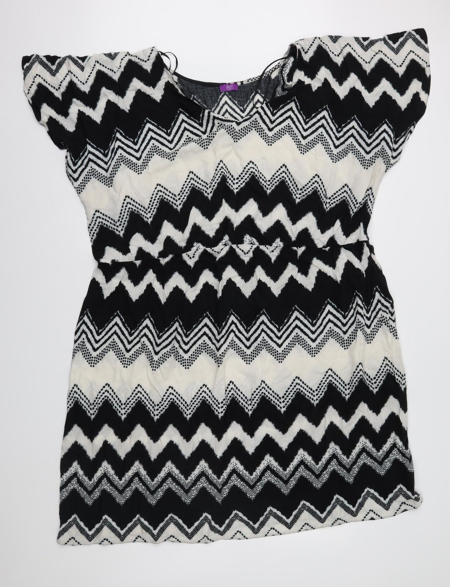 F&F Womens Black Geometric  Shift  Size 28