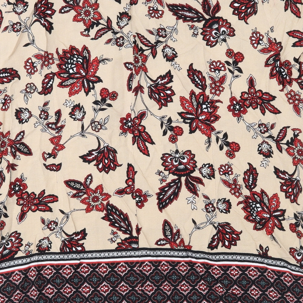 Evans Womens Brown Floral  Basic Blouse Size 28