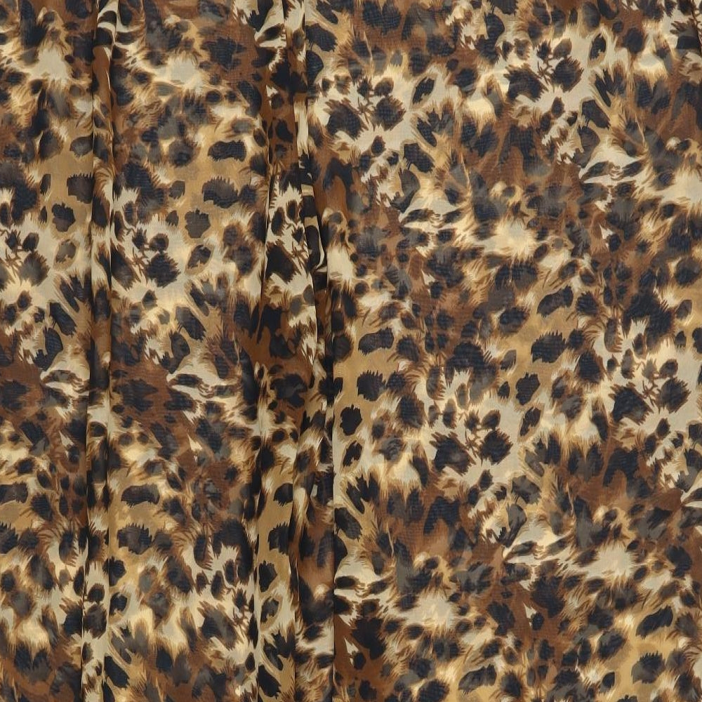 Beach to Beach Womens Brown Animal Print Chiffon Trousers  Size 28 L29 in