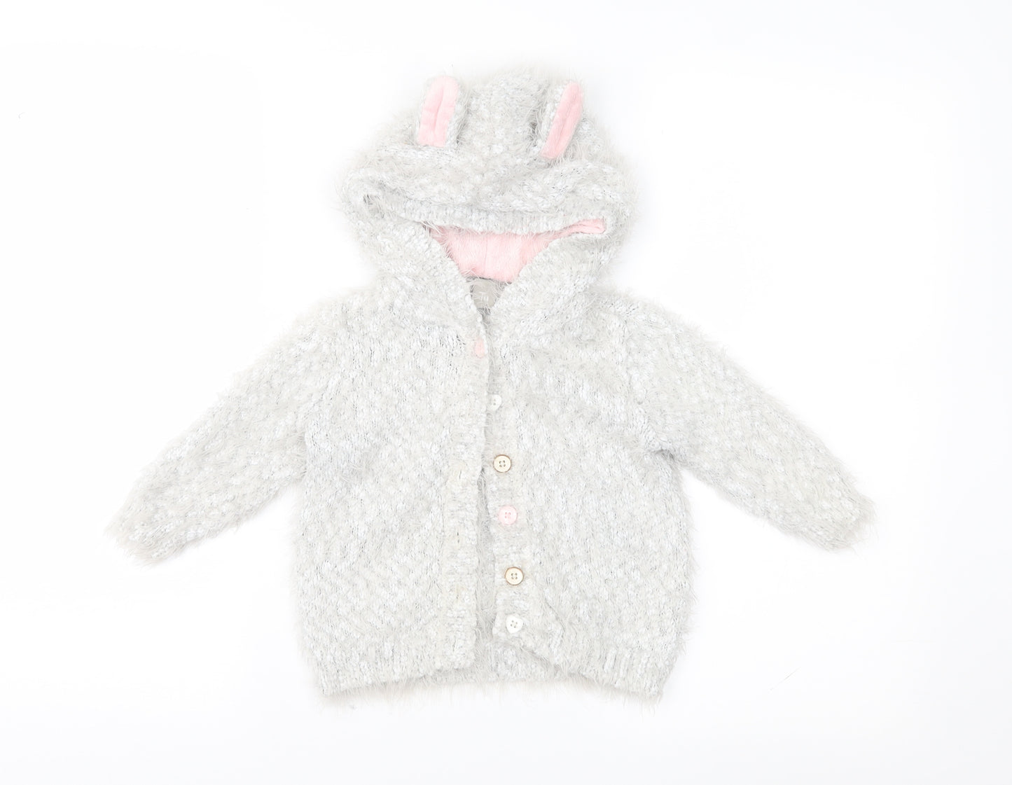 TU Girls Grey  Knit Jacket Coatigan Size 12-18 Months