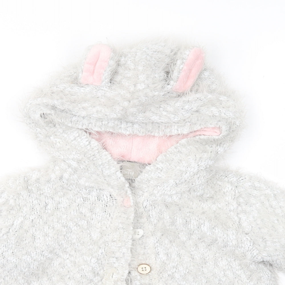 TU Girls Grey  Knit Jacket Coatigan Size 12-18 Months