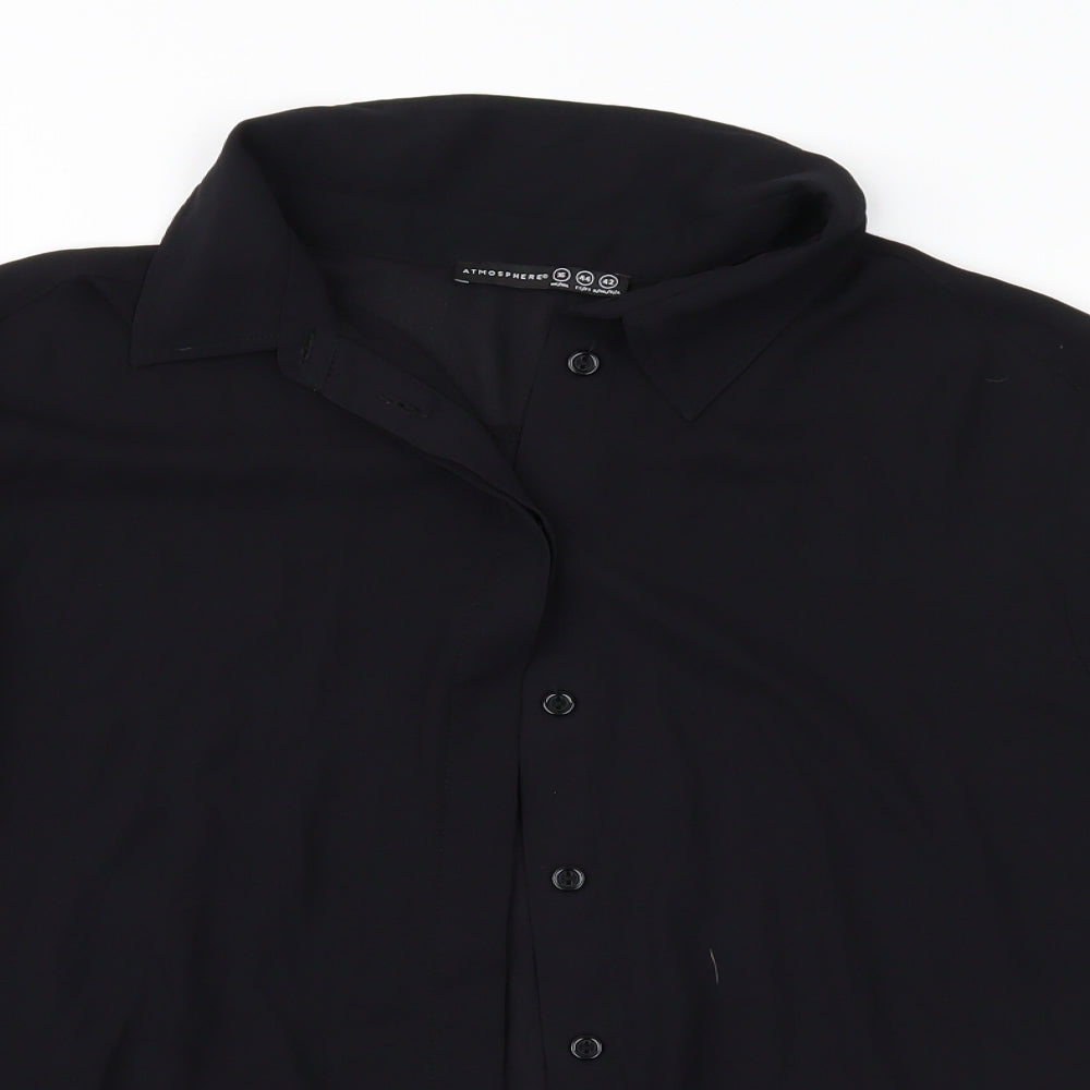 Atmosphere Womens Black   Basic Button-Up Size 16