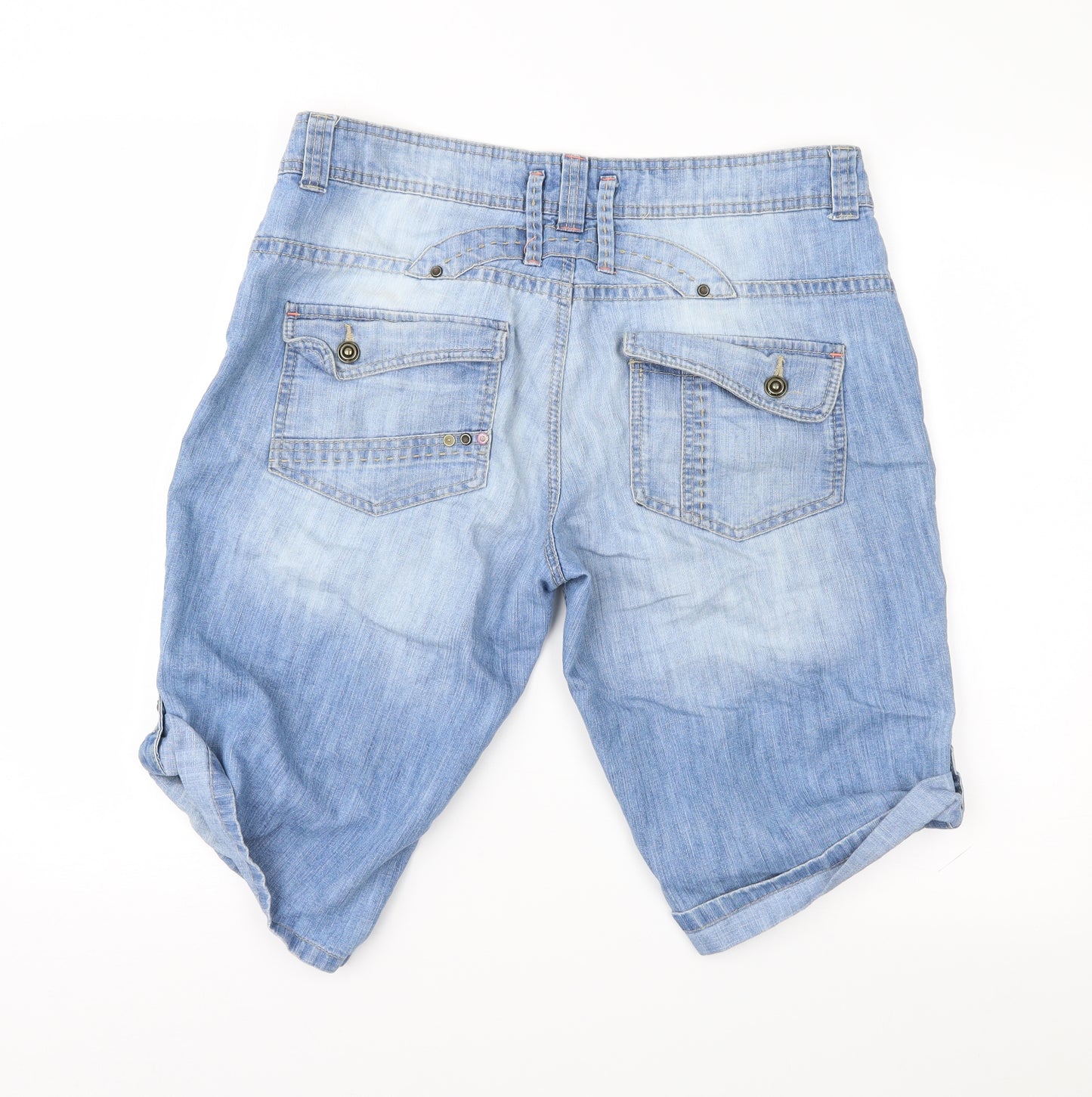 Denim Co Womens Blue  Denim Cargo Shorts Size 14
