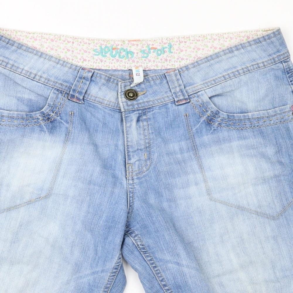 Denim Co Womens Blue  Denim Cargo Shorts Size 14